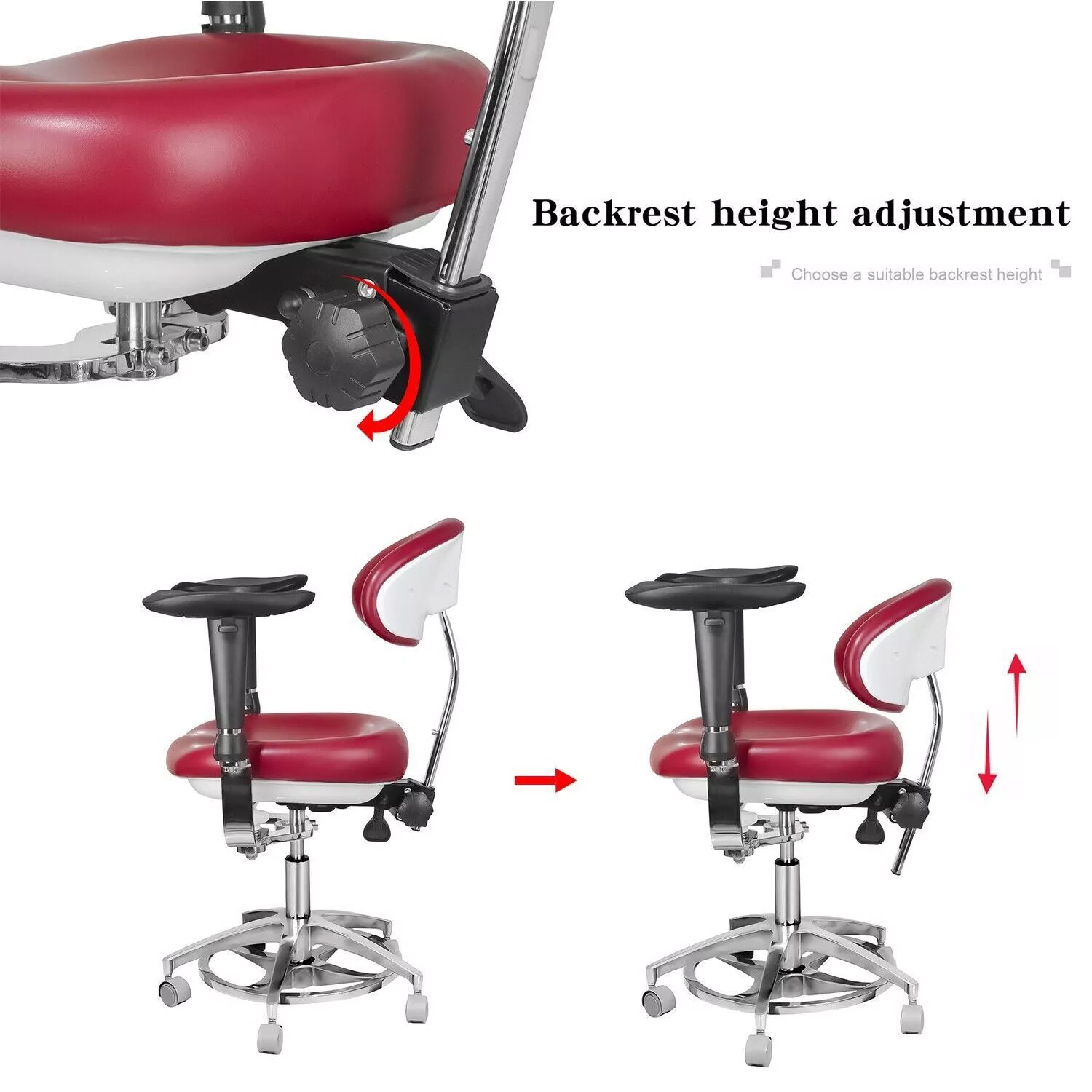 TYTC JKS 037 Dental Medical Microscope Stool Surgeon Chair with Armrest